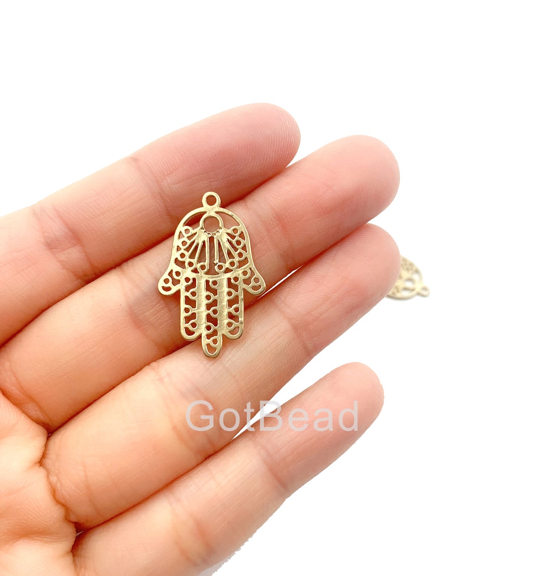 Hamsa Hand Gold Filled Pendant Hamsa Necklace Hamsa Charm Etsy UK