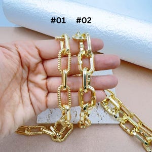 Stainless Steel Oval Paper Clip Chain by Foot, Gold Filled Unfinished Paperclip Chain by Yard, Solid Gold Filled Over Stainless Steel, CH329