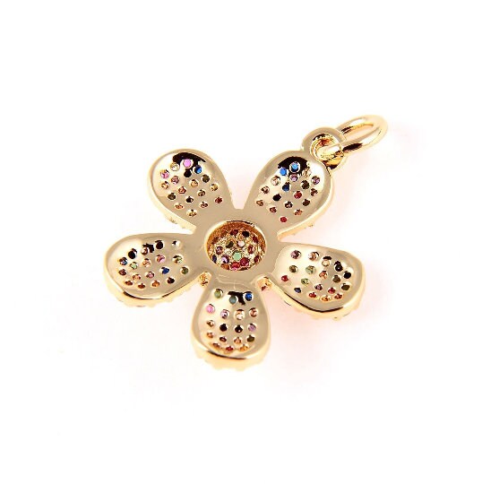 ★daisy★✾14kgf NEW 100% PANDORA Rose 14k Gold P Pink Daisy Spacer Clip Charm