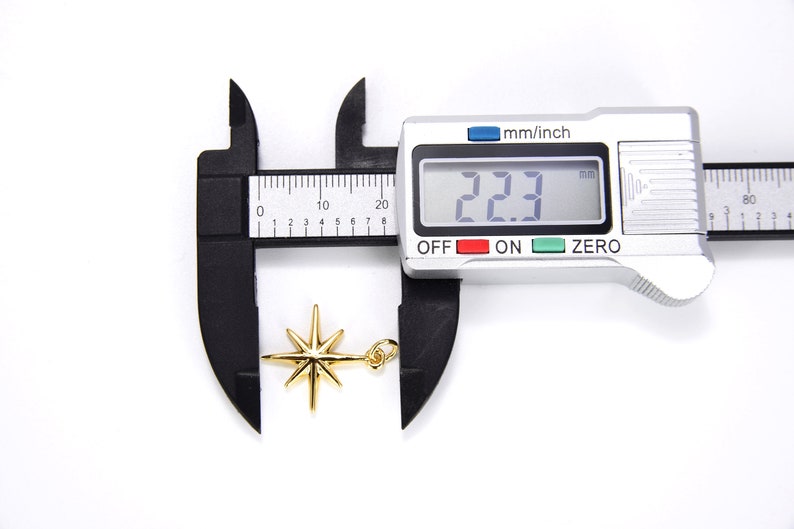 Micro Pave Star DIY North Star Charm CP485-J1014 22x18mm Jewelry Making Compass Pendant Gold Star Charm North Star Starburst Charm