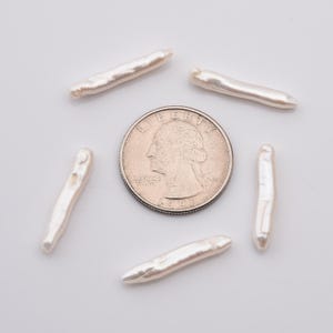 Toothpick Pillar pearl 22x4mm Bar Pearl Beads, Freshwater Pearls Biwa Pearl Strip Loose Pearl Necklace Beads Promotion Wedding FWP052