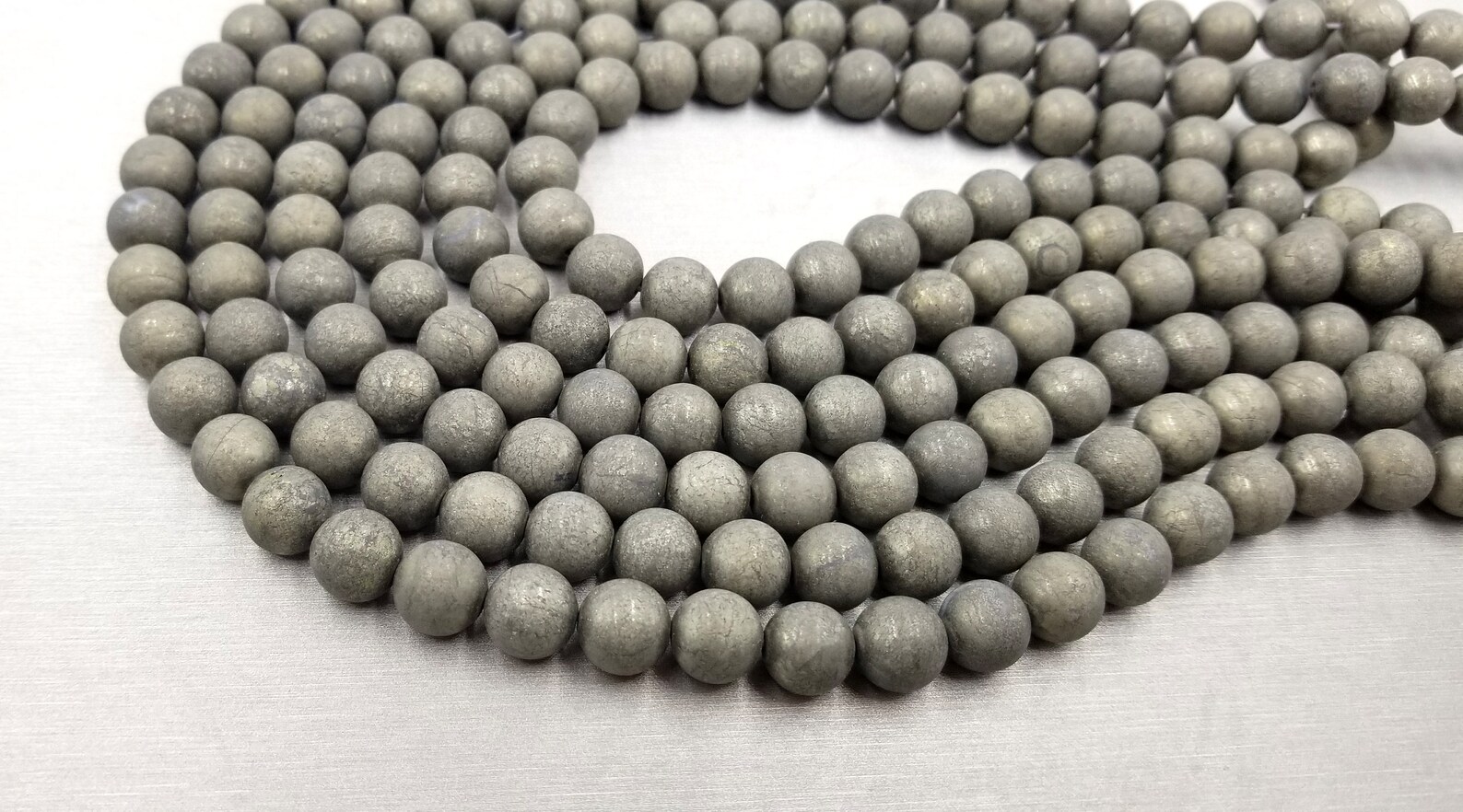 Pyrite Matte Finish Natural Gemstone Beads 10mm Full Strand Etsy