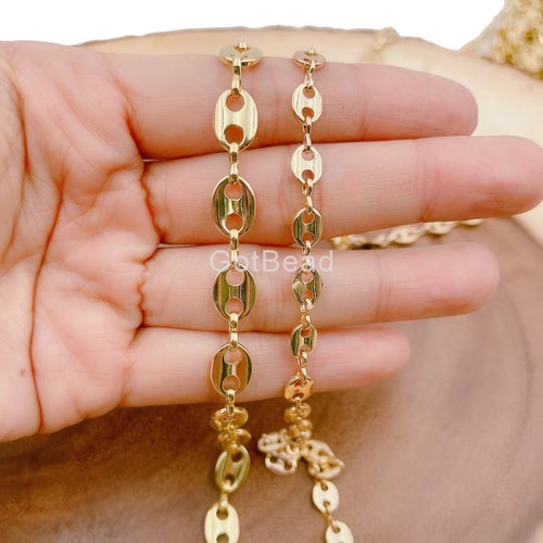 14K Gold Necklace G Link Chain by Yard 