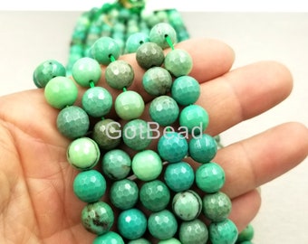 Natural Moss Green Opal Faceted Gemstone Grade AAA, Opal Beads, Opal Gemstone, Faceted Gemstone, 6mm, 8mm, 10mm, 12mm, 14mm, GRN162-A605