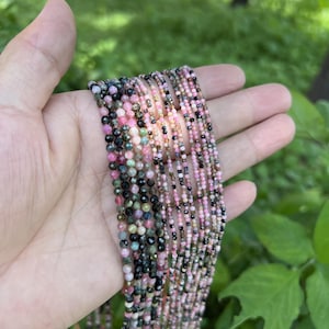 Pink Tourmaline Faceted Round Beads Gemstone Full Strand PRP945