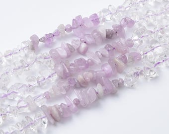 Perline di giada lavanda naturale, filo di perline di cristallo, perline fai da te di forma irregolare, per la creazione di gioielli, perline per collane GRN560