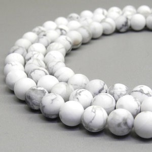 Natural White Howlite Beads 4mm 6mm 8mm 10mm 12mm Round 15.5" Full Strand Wholesale Gemstones