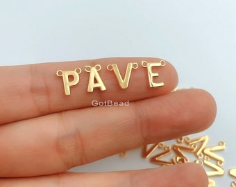 14K Gold   Personalized Initial Charm Initial Pendant, Letter Charm, Minimalist Alphabet Letter Charm for Bracelet Necklace, CN370