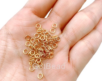 4mm Gold  Bulk Open Gold  Jump Rings 22K 4mm DIY001