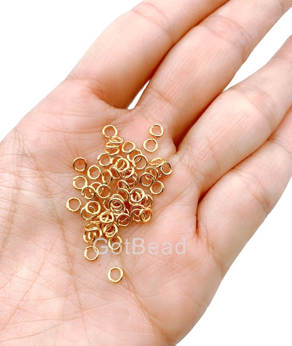 22K Gold Plated Open Jump Rings 4mm 20 Gauge 22k Gold Plated 100