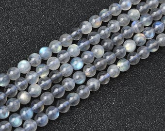 Labradorite AA Faceted Round Beads 4mm Natural Gray Blue Flash Genuine Gemstone Full Strand Jewelry Supply PRP1256
