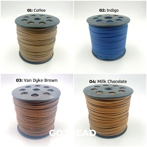 4mm Genuine Suede Lace Leather Cord By Yard, 3 Feet Suede Cord Leather Lace Beading String Bracelet Necklace Making, DIY013