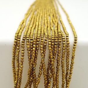 Hematite Faceted Round Beads GOLD SILVER BLACK Rose Gold Brass 2mm 3mm 4mm 15.5&quot; Strand ORG187