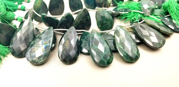 Green Labradorite Gemstone, Labradorite Teardrop Necklace Pendant
