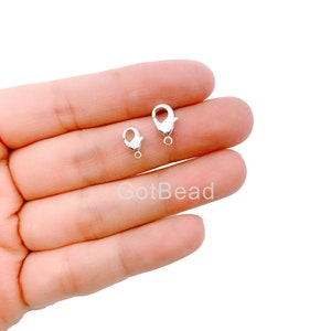 30PCS Small/Medium Lobster Claw Clasp, Rhodium Plated Lobster Clasp, Lobster Clasp, Bracelet Clasp, Necklace Clasp, 10mm, 12mm, CL431-A806