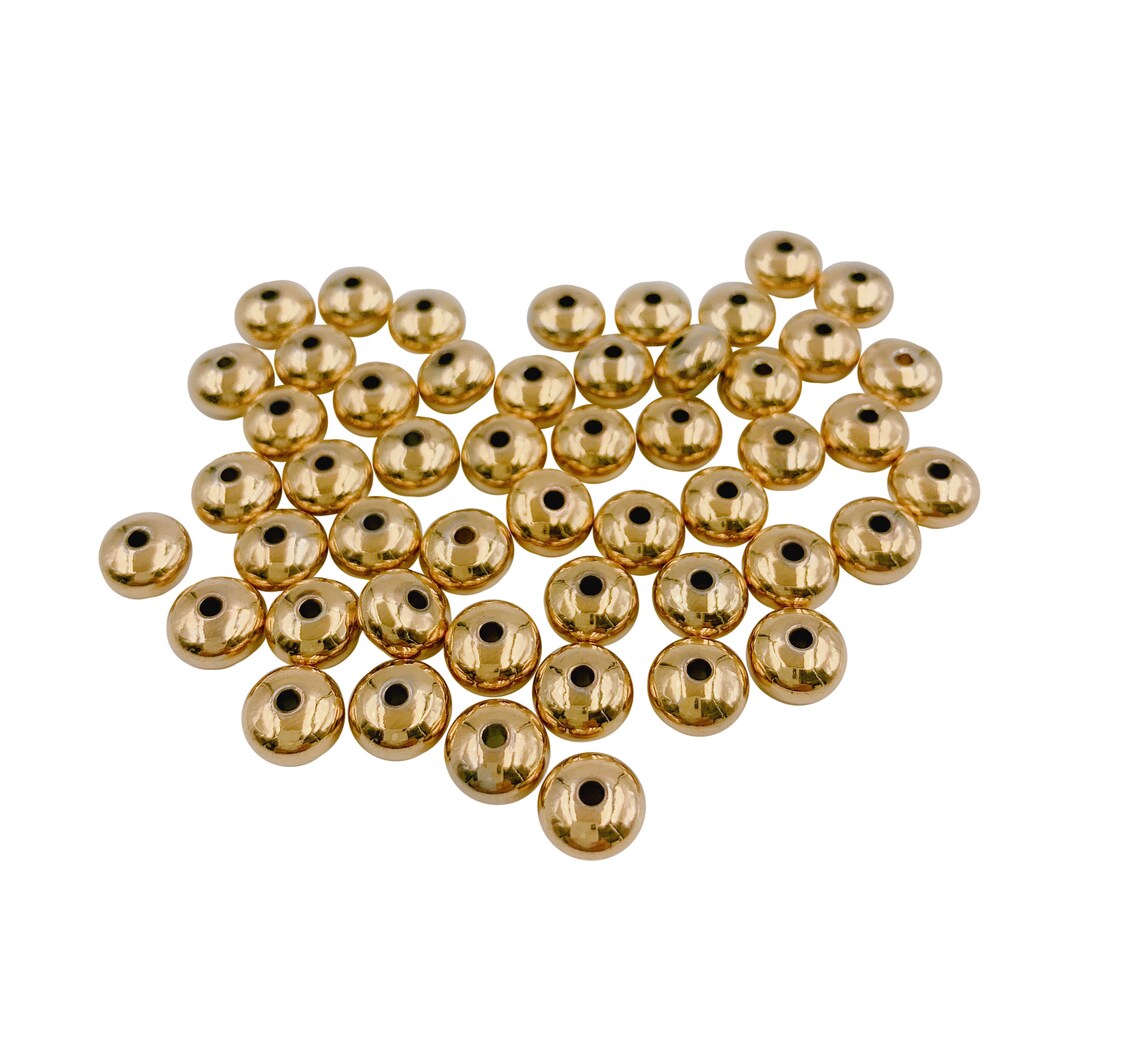 24K Gold Filled Rondelle Spacer Beads Flat Spacer Beads Tiny Etsy