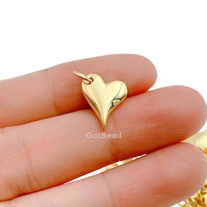 14K Gold Filled  Heart Charm Medallion Pendant, Gold  Necklace Pendant for Necklace Bracelet Charm Component Supply, 12mm, CP1301
