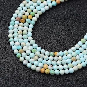 Unglaubliche Qualität natürliche AAA hellblaue Türkis Edelstein Perlen für Schmuck / Handwerk machen, 3 mm facettiert rund 15,5 &quot;voller Strang TUQ027