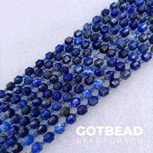 NATURAL Lapis Lazuli Gemstone Beads, Faceted Oval beads, 6mm Beautiful Blue Color, Great Quality Gemstone Full Strand 15.5&quot; GRN280