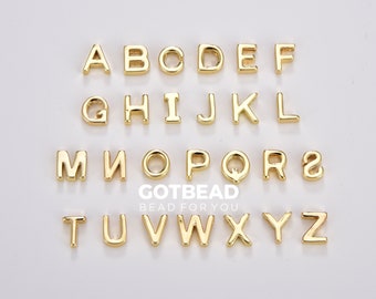 18K Gold Filled Personalized Alphabet Letter Initial Monogram Charm Pendant DIY Jewelry Making 10x10mm CP1219