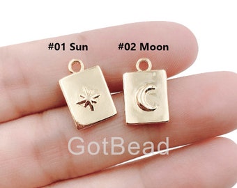 14K Gold Filled  Crescent Moon and Star Charm, Gold  Charm Pendant, Moon Charm Pendant, Moon Star Celestial Jewelry, 10mm, CP1177