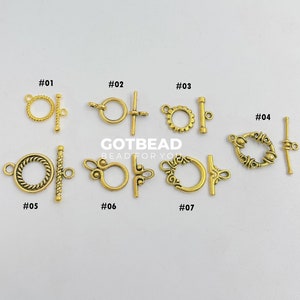 1 Set Gold Toggle Clasp, End Clasp, Twisted Toggle Clasp, Gold/Silver OT Clasp for Jewelry Making Supply, COBD120