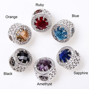 CZ Micro Pave Big Hole Round Shape Beads Spacer, Tube Connector, Barrel Beads, DIY, Jewelry Making, 11x12mm, BD692-E20803