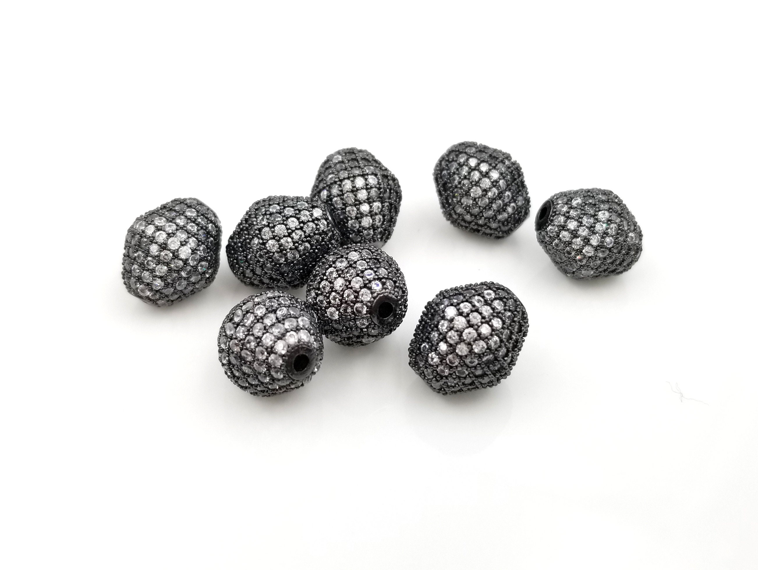 Egg Shaped Beads CZ Micro Pave Olive Shaped Beads Oval Shape Etsy