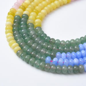 Genuine Yellow Green Agate Rondelle Beads 5x8mm Smooth Natural Gemstone for Jewelry Making Supplies 15.5 Inches Full Strand GRN508