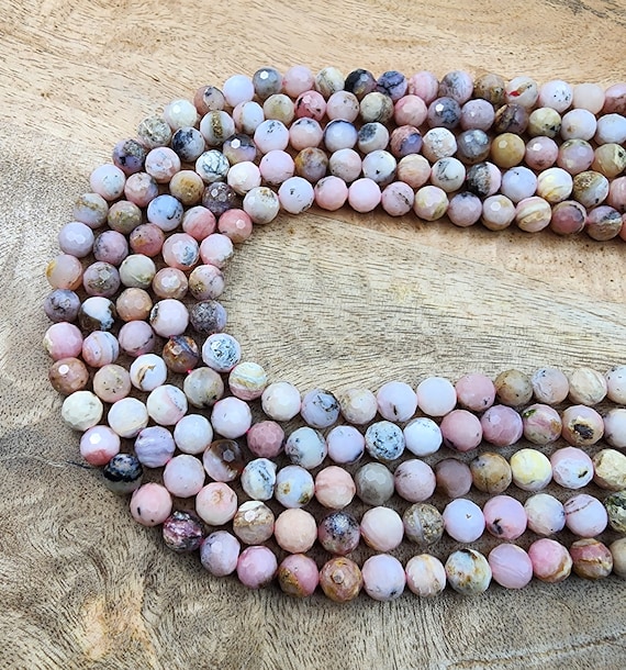 ゴージャスなピンクオパールファセットラウンドジェムストーン