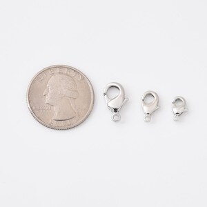 Sterling Silver Lobster Clasp,  Wholesale Lobster Clasp, Rhodium Plated Lobster Claw with Jump Ring for Jewelry Making, CL424