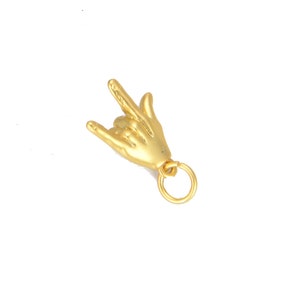 I Love You-handteken bedelhanger, ik hou van jou-handteken, handtekenbedel, handbedel, ik hou van jou-teken, 17 x 9 mm, CP702-L827