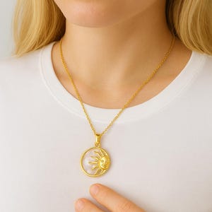 Gold Filled Sun Face Charm with Mother of Pearl, Celestial Round Pendant for Necklace Bracelet, Boho Dainty Jewelry Gift for Her, CP2095