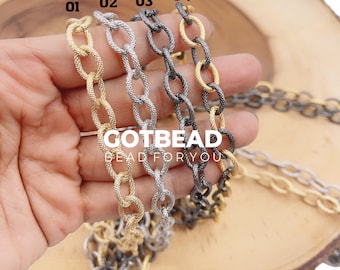 Rolo Cable Linked Chain, Gold Filled Cable Chain by Foot, Wholesale bulk Roll Chain for Jewelry Making, CH_Batch12