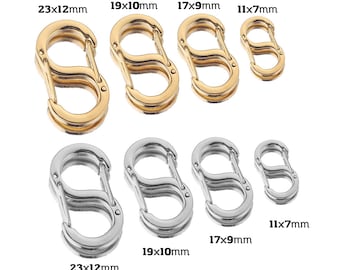 Dainty Double Opening Clasp, Letter S Buckle Spring Lobster Clasps, Gold Filled Double Push Carabiner Clasp, Enhancer Clasps, CL544