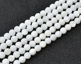 Moonstone Faceted 4mm Micro Round Beads Strand, AAA Natural Gemstone, Jewelry Making Supplies PRP1192