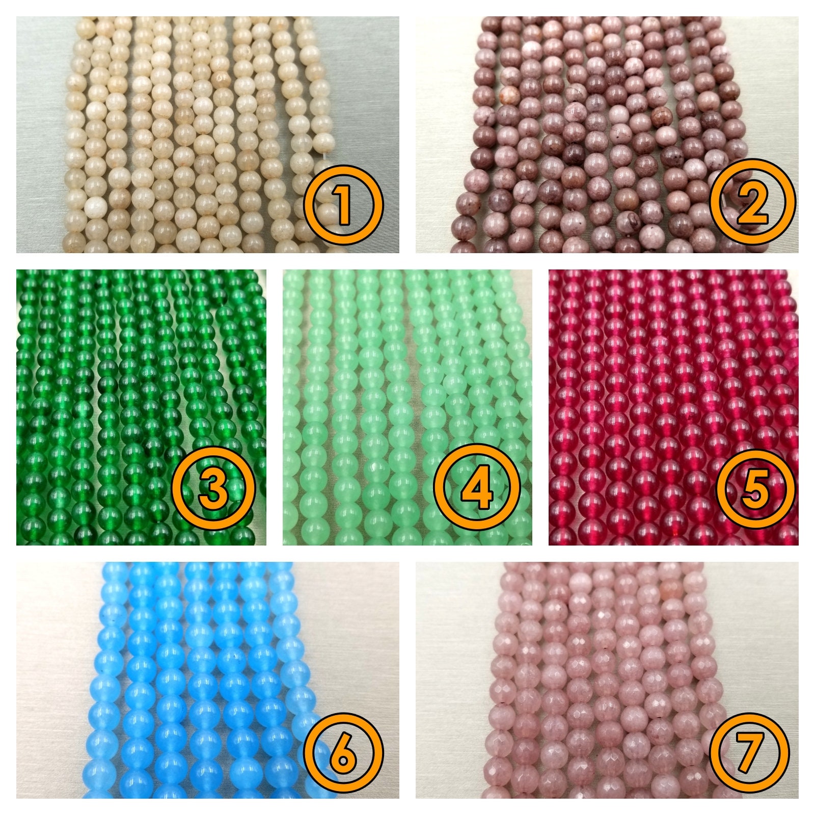 13 Different Colors Shiny Dye Jade Round Loose Beads 6mm Etsy