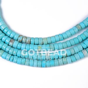 Natural Turquoise Rondelle Gemstone Beads, Turquoise Stone, Gemstone Beads, TUQ009