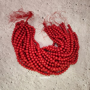 Red Bamboo Coral Gemstone Bead, Gorgeous Round Red Color Bead, High Quality Coral Gemstone, Gifts for Her, 8mm 10mm, GRN362