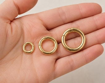 Gold Filled Round Spring Ring Clasp, Smooth Jewelry Making Finding, Necklace Bracelet Connector, Jewelry Making Supply, CL557
