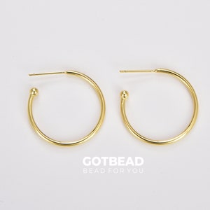 Fil d’oreille en or 18 carats, crochets de boucles d’oreilles, fils d’oreille en laiton, résultats de boucles d’oreilles, fil d’oreille, boucles d’oreilles en or, résultats de bijoux, 26x25mm, ER075