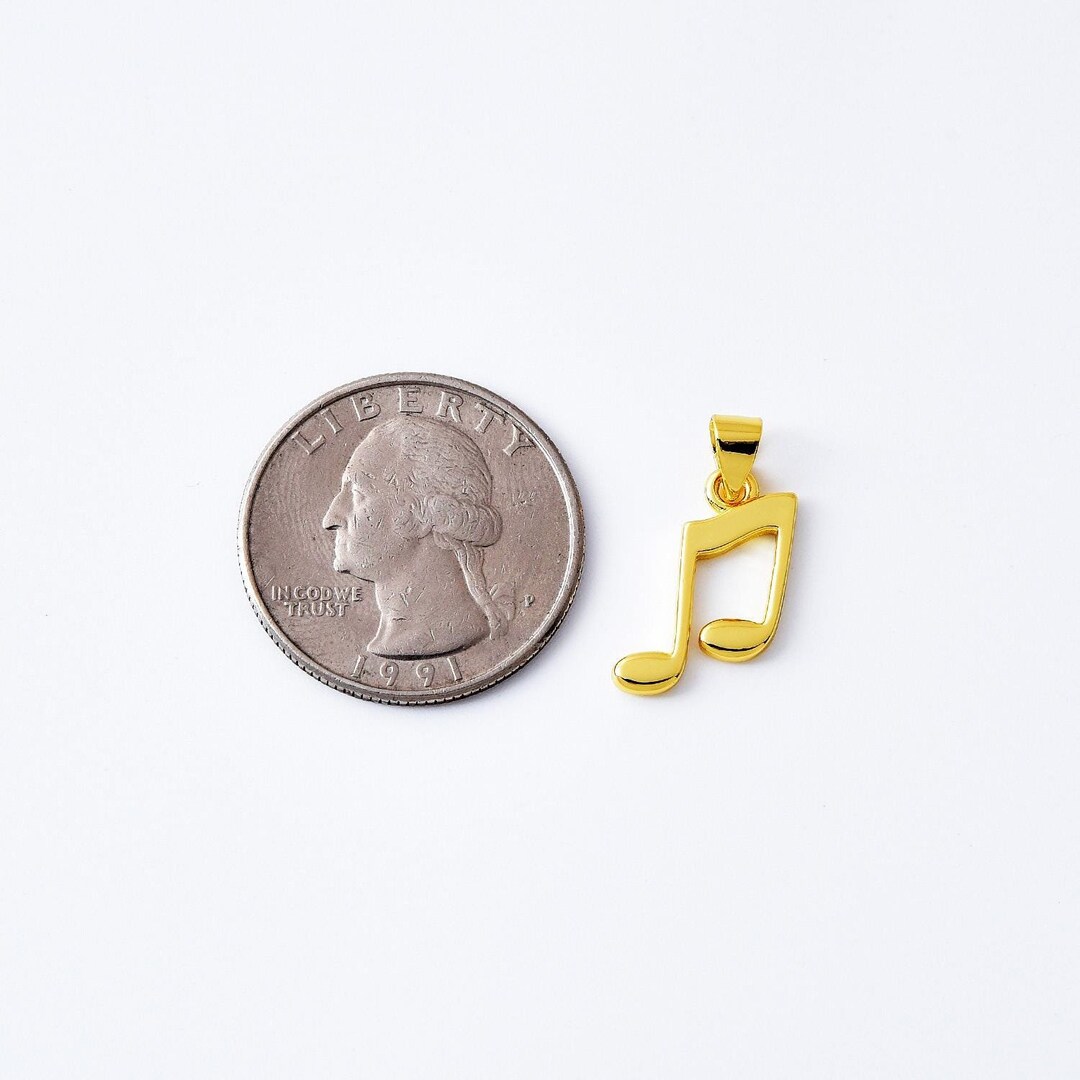 Gold Filled Dainty Music Note Pendant, Musical Note Charm Music Lovers ...