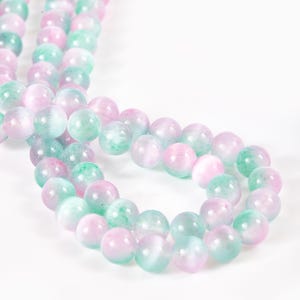 AAA Natural Multi Color Selenite Beads Round Beads 6mm 8mm High Quality Real Genuine Selenite Gemstone 15.5" Strand Gemstone Beads GRN599