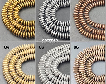 Hematite Beads Grade AAA Natural Gemstone Rondelle Loose Beads 6MM 8MM 10MM 12MM Bulk Lot Options ORG190