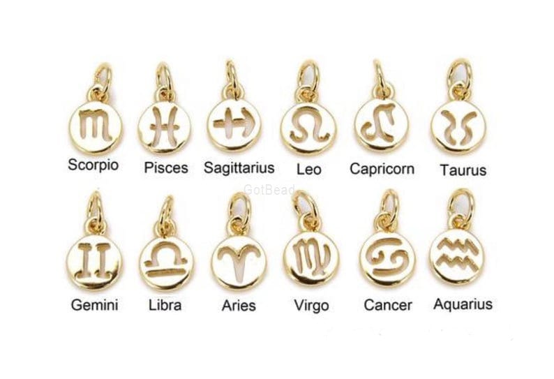 18K Gold Filled Zodiac Sign Necklace Gold Zodiac Necklace Etsy