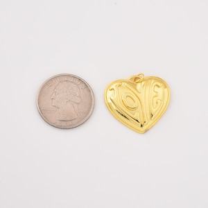Puffy Herz Anhänger Charme, Gold Filled Retro LIEBE Design Schmuckherstellung Lieferung, nette Erklärung Halskette Armband Geschenk für sie, cp2283