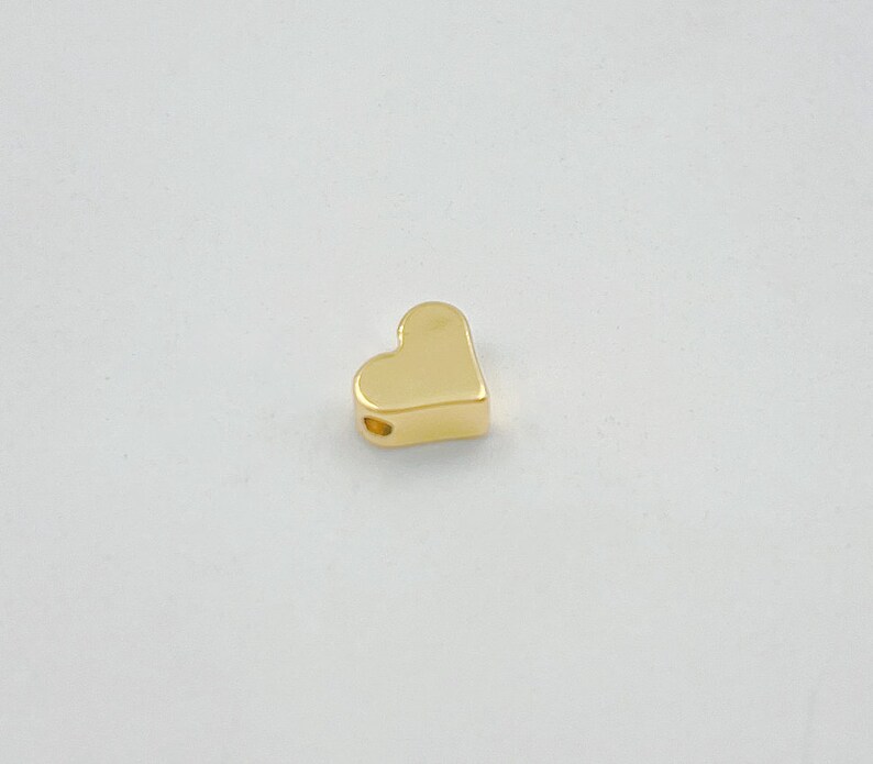 BD090 Small Heart Spacers for Bracelet Necklace in 18K Gold Filled Gold Heart Spacer Beads Dainty Heart Spacer Bead Brass Spacer Beads