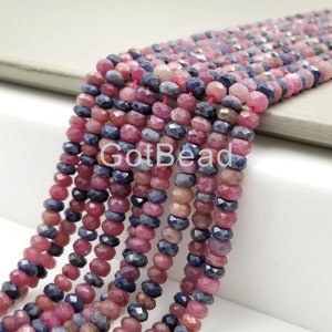 6MM Ruby Sapphire Beads Grade AAA Genuine Natural Gemstone Full Strand Faceted Round Loose Beads 15.5&quot;, PRP110-A0325