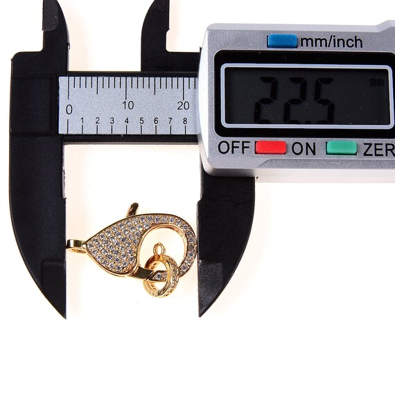22mm Lobster Clasps, CZ Micro Pave Rhodium Plating, Cubic Zirconia