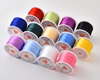Elastic Beading Cord, Japanese Crystal Stretch String, Premium Polyester Thread for DIY Jewelry Making 0.4mm 150 Feeet DIY021